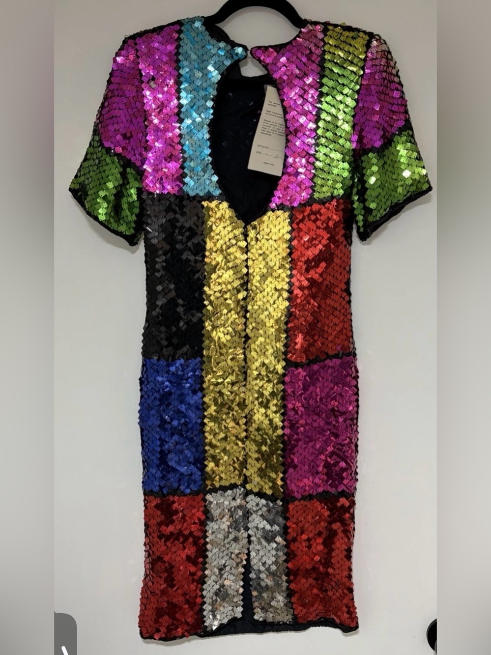 Vintage Jewel Queen Women’s Colorful Sequins Silk Dress Size Small NWT 1980s - Picture 3 of 7